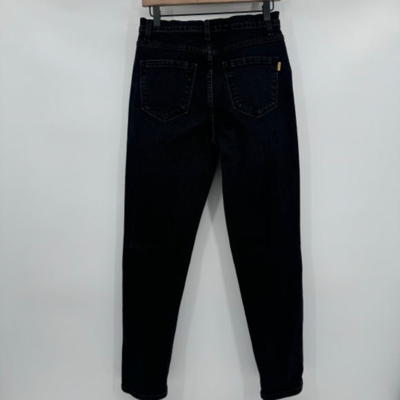 Vibrant MIU Jeans Women 29 Black Destroyed Denim High Rise Grunge Stretch USA - Picture 4 of 11